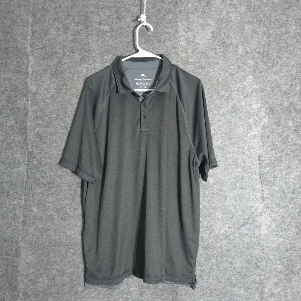 Tommy Bahama IslandZone Polo Mens XL Gray ST226280MY Short Sleeve‎ UPF 30 Solid